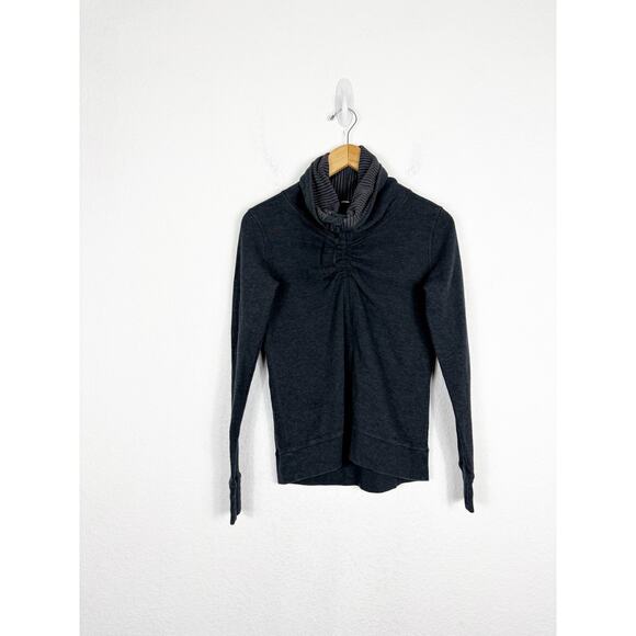 Lululemon In A Cinch Long Sleeve Tee Reversible Cowl Neck Pullover Small Gray - Picture 3 of 14